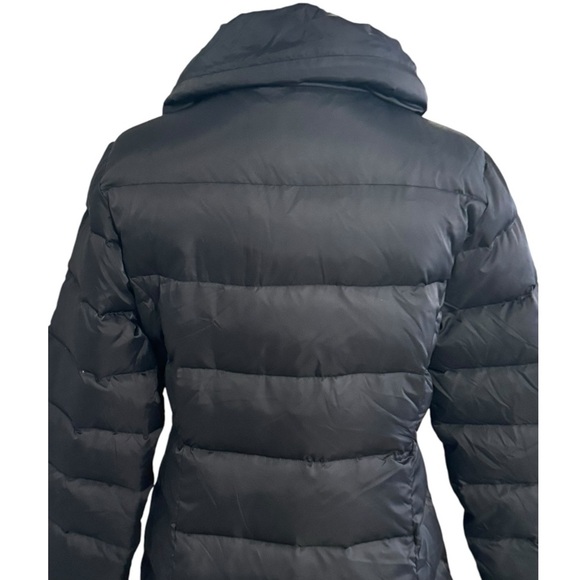 COP. COPINE Long Black Coat Asymmetrical Zipper Sz 40‎ M L Turbo Doudoune Down - Picture 3 of 11